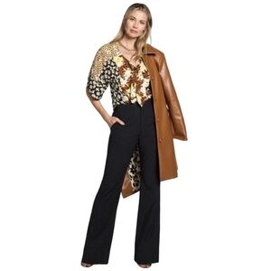 Cabi Caravan Trouser Women’s Sz 6 Relaxed Wide Leg Pants Black 32x30 Easy Fit